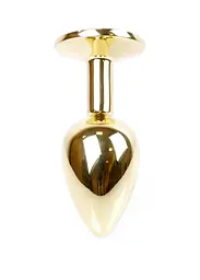 Анальна пробка з червоним кристалом B-Series Jewellery Gold Plug Red, 7х2.7 см, червоний - мініатюра 6