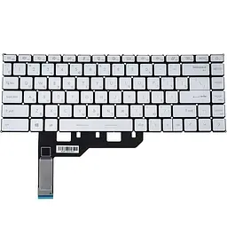 Клавіатура для ноутбука MSI (Modern 14 B) rus білий підсвічування клавіш без фрейму