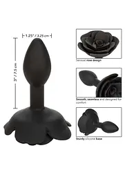 Анальна пробка Calexotics Rose Anal Plug Small, 7.5 см (чорний) - мініатюра 8