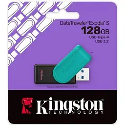 USB флеш накопичувач Kingston 128GB DataTraveler Exodia S Black/Turquoise USB 3.2 (DTXS/128GB) - мініатюра 4