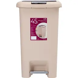 Відро для сміття MBM My Home з кришкою та педаллю 45 л бежеве (BIN-01 45L BEIGE)