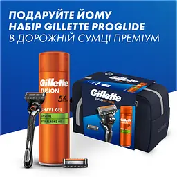 Подарунковий набір для чоловіків Gillette Fusion5 ProGlide: бритва + змінні катріджі для гоління 2 шт. + гель для гоління 200 мл + косметичка - мініатюра 8
