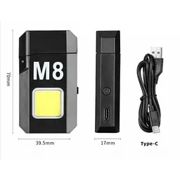 Електроімпульсна запальничка M8 з ліхтариком, дисплеєм та USB зарядкою, 3W - мініатюра 7