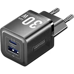 Зарядний пристрій 2xUSB 30W (USB-A/USB-C) + USB-C cable М-М Black Vention - мініатюра 2