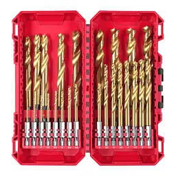 Набір свердел по металу RedHEX SHOCKWAVE HSS-TiN PACKOUT MILWAUKEE, (діаметри 2/2,5/3/3,2/3,5/4/ 4,5/4,8/5/5,5/6/ 6,5/7/7,5/8/8,