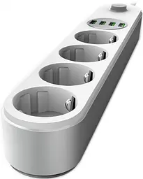 Фільтр-подовжувач мережевий СolorWay 2м 4 розетки 4USB white (CW-CHE44W) - мініатюра 3