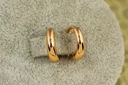 Сережки кільця Xuping Jewelry розширені знизу 1,3 см золотисті