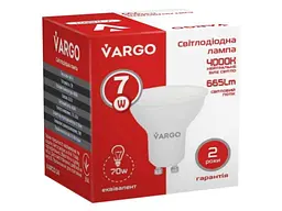 Лампа світлодіодна VARGO 7W GU10 4000K (V-116011) - мініатюра 2