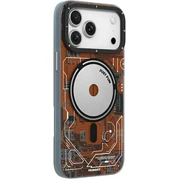 Чохол YoungKit Futuristic Circuit Board with Magnetic Ring для Apple iPhone 17 Pro Orange [168257] - мініатюра 3