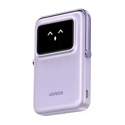 Бездротовий магнітний павербанк Ugreen PB572 10000 mAh 20 W зі складною підставкою та TFT дисплеєм фіолетовий