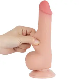 Фалоімітатор 7.5 Sliding Skin Dual Layer Dong FLESH LOVETOYS 66-LV317203 102649 - мініатюра 6