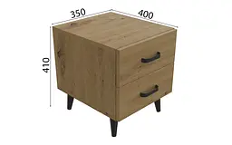 Тумба Віва 2 на конусних ніжках Ferrum-decor 41x35x40 Чорний метал ДСП Дуб Артізан 16 мм (FRD-106816) - мініатюра 4