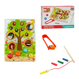 Мультигра магнітна 4FUN Game wood Club Садові пригоди: Злови хробачка, бджілки, грибочки 78396