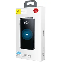 Портативна батарея Powerbank Baseus Wireless Charger 8000 mAh PPALL-EX01 Black - мініатюра 6