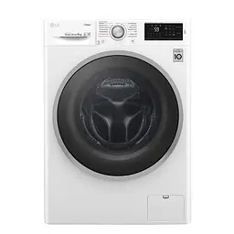 Пральна машина LG з фронтальним завантаженням F4J6TS1W, 8кг, 1400, A+++-30%, Пар, глибина 56см, Дисплей, Інвертор, Білий (F4J6TS1W)