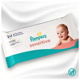 Набір дитячі вологі серветки Pampers Sensitive 480 шт. - мініатюра 3