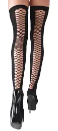Панчохи Cottelli Legwear Thigh-high M/L (чорний) - мініатюра 2