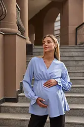 Блуза для вагітних та годуючих Toscana XXL (50) Lullababe Блакитний