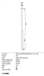 Підвісний світильник Redo ITO SU LED 800 7W 3000K WH (5.1.2) 01-1759 - мініатюра 3