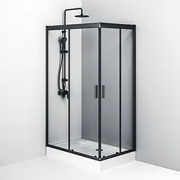 Душова кабіна Am.Pm Gem Twin Slide 120x80 см скло прозрачне black matt W90UG-404-120280-BT, Чорний матовий, Універсальна, прозрачний, Чорний матовий - мініатюра 5