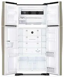 Холодильник з верхньою морозильною камерою Hitachi R-W720PUC1GBK чорне скло (R-W720PUC1GBK) - мініатюра 2