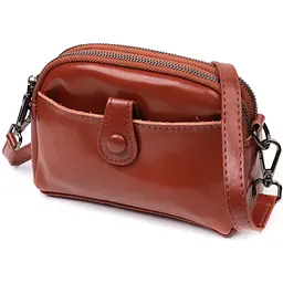 Глянсова жіноча сумка на кожен день із натуральної шкіри Vintage 18,5х12,5х5,5 см sum0029062