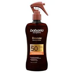 Олія-спрей для тіла Babaria Coconut Bronze Sunscreen для засмаги з бронзуючим ефектом SPF 50, 200 мл
