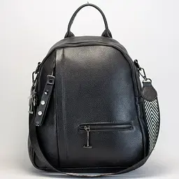 Жіночий шкіряний рюкзак міський чорний 73590 Tiding Bag - мініатюра 3