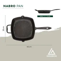Сковорода Groenberg Nabro Pan 28x28 cm / 2 L Black (266024) - мініатюра 6