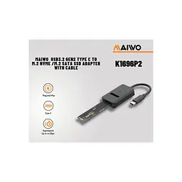 Кишеня зовнішня Maiwo M.2 NVMe/SATA SSD combo USB3.2 Gen2 Type-C (K1696P2) - мініатюра 3