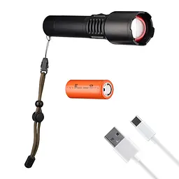 Ліхтарик Flashlight W508 Type-C / USB A 3000 mAh Чорний - мініатюра 3