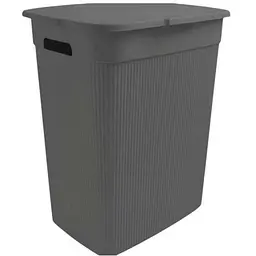 Кошик для білизни ELIF PLASTIK 40л сірий з кришкою з/руч.