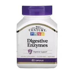 Витамин 21st Century Пищеварительные ферменты, Digestive Enzymes, 60 капсул (CEN-22556)