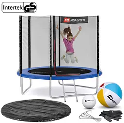 Батут Hop-Sport 8ft (244см) синій з зовнішньою сіткою - мініатюра 2