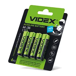 Батарейка лужна Videx LR6/AA 4шт Blister Card VIDEX (21163-000) - мініатюра 2