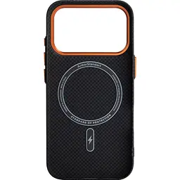 Чохол ArmorStandart LikeCarbon2 SE MagCase для Apple iPhone 17 Pro Kevlar Black Orange (ARM89164) [156301] - мініатюра 2