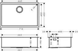 Кухонна мийка Hansgrohe S71 S719-U660 сталь stainless steel 43428800 - мініатюра 4