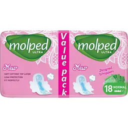 Гігієнічні прокладки Molped Ultra normal eco 4 краплі 18 шт.