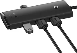 Концентратор - USB-хаб Baseus Lite Series 4-Port USB-A HUB Adapter (USB-A to USB 3.0*4) 2 метри чорний WKQX030201 - мініатюра 9
