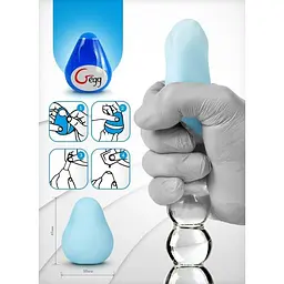 Мастурбатор-яйце Gegg Blue, 6.5х5 см - мініатюра 3
