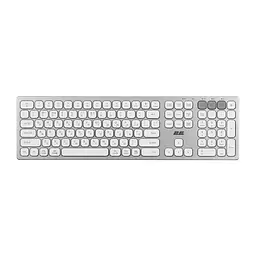 Клавіатура ножицьна бездротова 2E KS-270 Silver-White, 109key, WL/BT, EN/UK