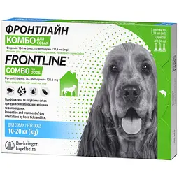 Краплі Boehringer Ingelheim Frontline Combo від бліх та кліщів для собак 10-20 кг 4.02 мл (3 шт. х 1.34 мл) (159918) - мініатюра 2