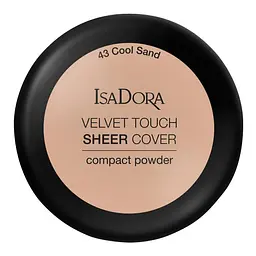 Компактна пудра для обличчя IsaDora Velvet Touch Sheer Cover Compact Powder, відтінок 43 (Cool Sand), вага 10 г (551374) - мініатюра 2