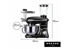 Кухонний комбайн Mozano 5в1 Kitchen Assistent 2300 Вт + насадка для виготвлення пасти - мініатюра 2