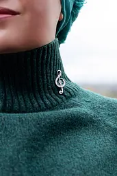 Серебряная брошь Скрипичный ключ (9515) - миниатюра 5