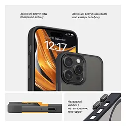 Чехол для Apple iPhone 13 Pro Max, Uniq MagCase, черный, противоударный, панель-накладка с MagSafe, ударопрочный TPU+PC, с магнитом MagSafe, поддержка полноценной беспроводной зарядки, ArmorStandart (ARM75273) - мініатюра 3