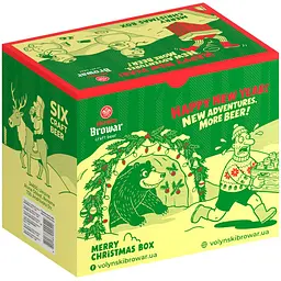 Подарунковий набір пива Volynski Browar Merry Christmas Box 0.5-4.5% (6 шт. x 0.5 л = 3 л) з/б - мініатюра 2