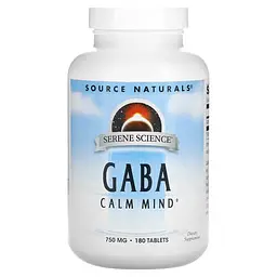 GABA Serene Science® GABA 750 mg 180 таблеток Source Naturals vit0006679