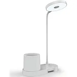 Настільна LED лампа з гнучкою ніжкою та утримувачем сенсорне керування USB-живлення Білий