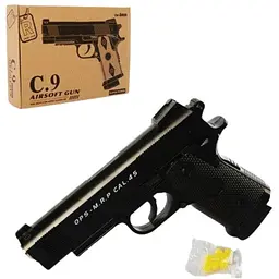 Іграшковий пістолет для страйкболу Airsoft Gun C.9 реалістична ігрова модель Чорний